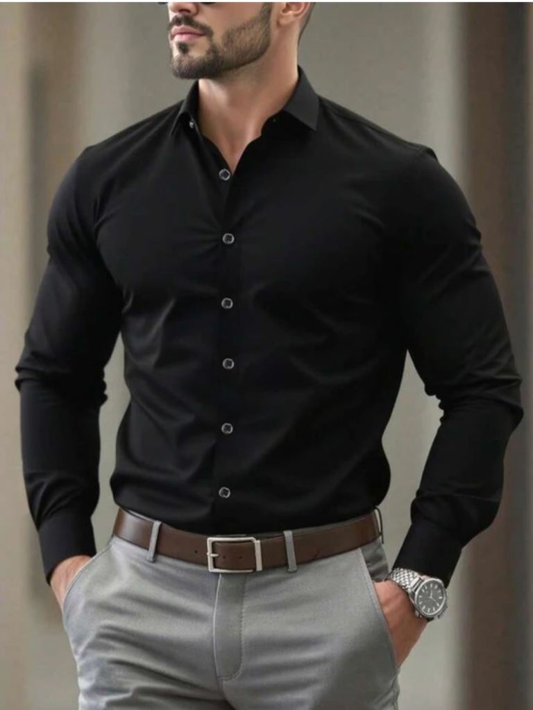 Formal black shirt 02