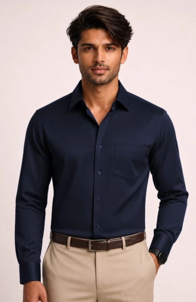 Formal navy blue shirt