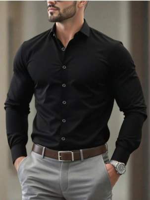 Formal black shirt 02