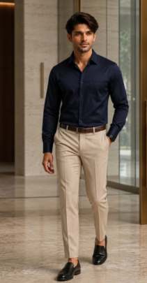 Formal navy blue shirt 0