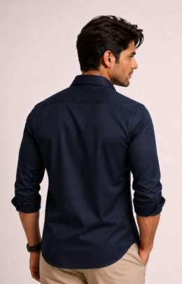 Formal navy blue shirt 1